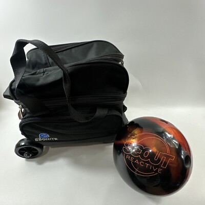 Columbia 300 Scout Reactive 9lb Bowling Ball Orange Dot w/ ebonite rolling case