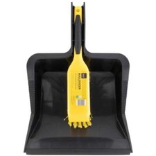 Bulldozer Heavy Duty Dustpan and Brush Set | PVC Bristles | Rubber Grip