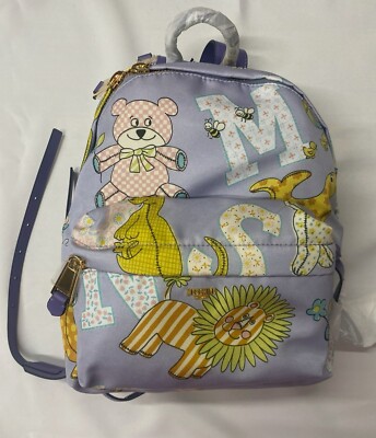 SS22 MOSCHINO Couture Jeremy Scott Child's Fantasy Lion Teddy Purple Backpack
