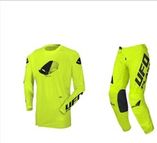 TUTA PANTALONE E MAGLIA UFO 2022 SLIM RADIAL GIALLO FLUO CROSS ENDURO TRIAL