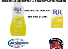 GOLDEN YELLOW #42 RIT Fabric DYE choose Liqui...