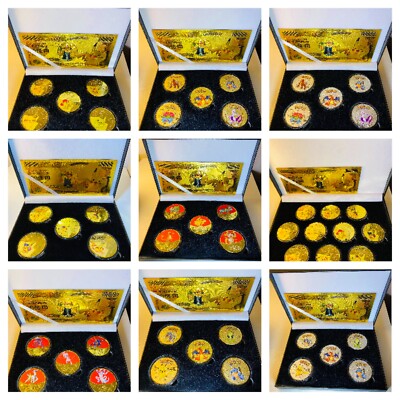 Pokemon Gold And Silver Coin Frame & Box Sets - Gold Notes Coin ...