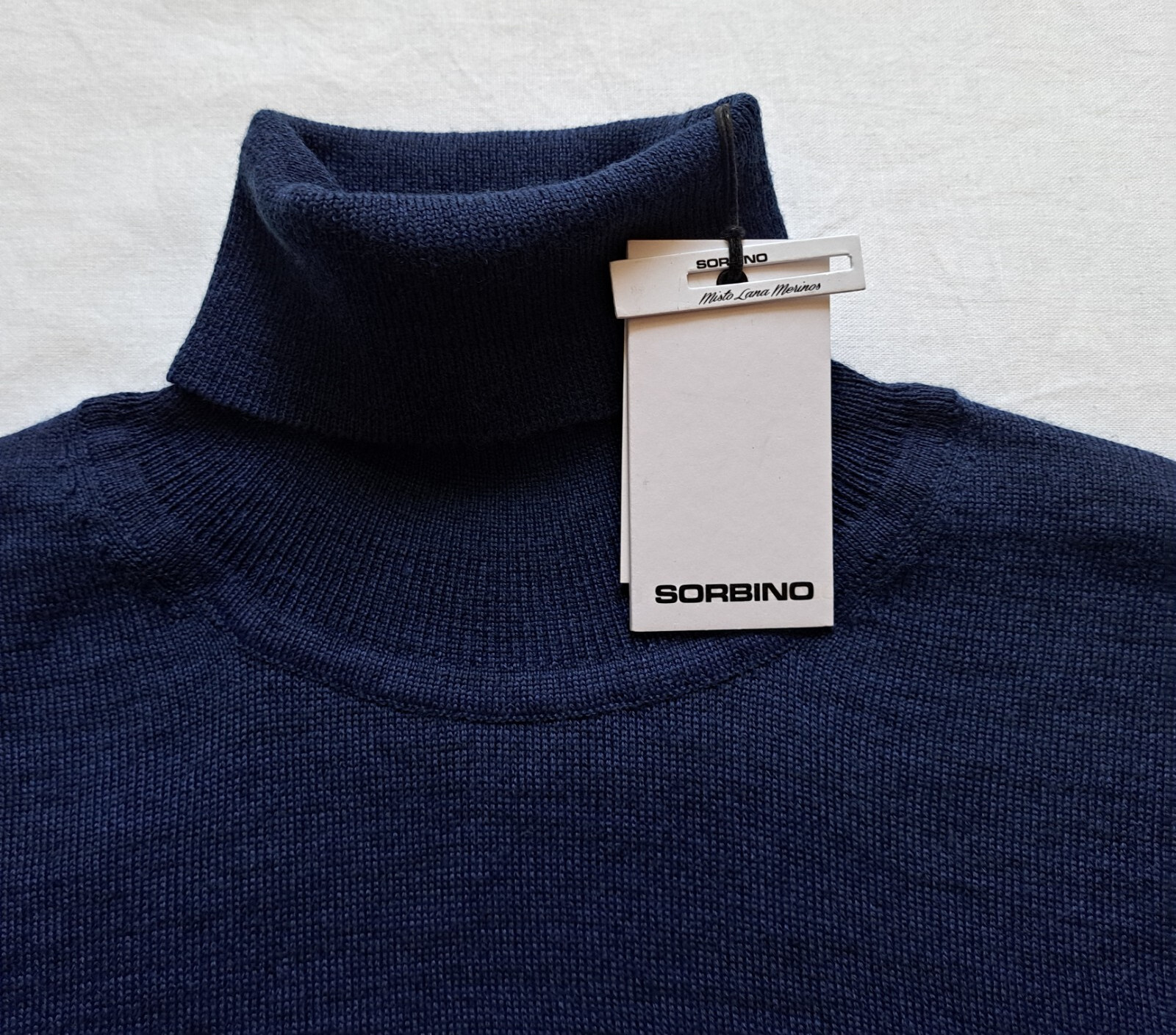 SORBINO Herren Rollkragen Pullover M ca.48 Merinowolle 50 d.blau Mel. UVP49,99