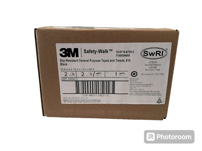 3M Safety-Walk Slip-Resistant General Purpose Tape 610 Black 2''x60' 2 Rolls