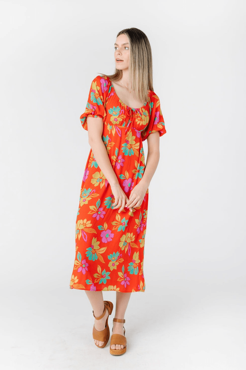billabong true romance midi dress Billabong True Romance Orange & Tan XL Dress