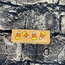 Katie & Co. Studio G CANDYCORN Rubber Ink Stamp Wood Hampton Art  Handle