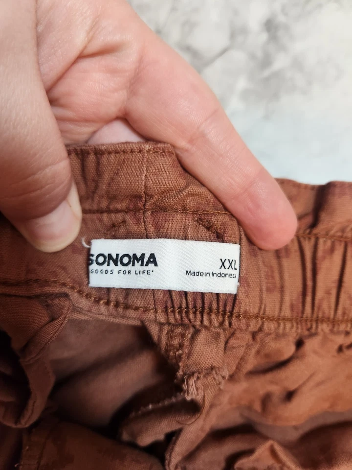 Sonoma Burnt Orange Southwest Pleated Pockets Aztec Crop Pants Size XXL - Image 3 of 4