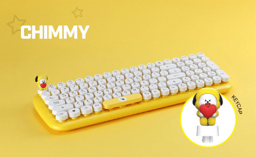 [BTS] BT21 Retro Wireless Keyboard with Character figure Keycap Royche Keyboard - Picture 9 of 16