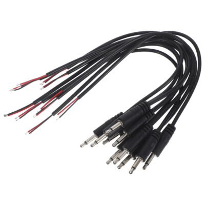 10 Pcs 3.5mm Mono Audio Cable Male Plug To Bare Wire Jack Connector Black