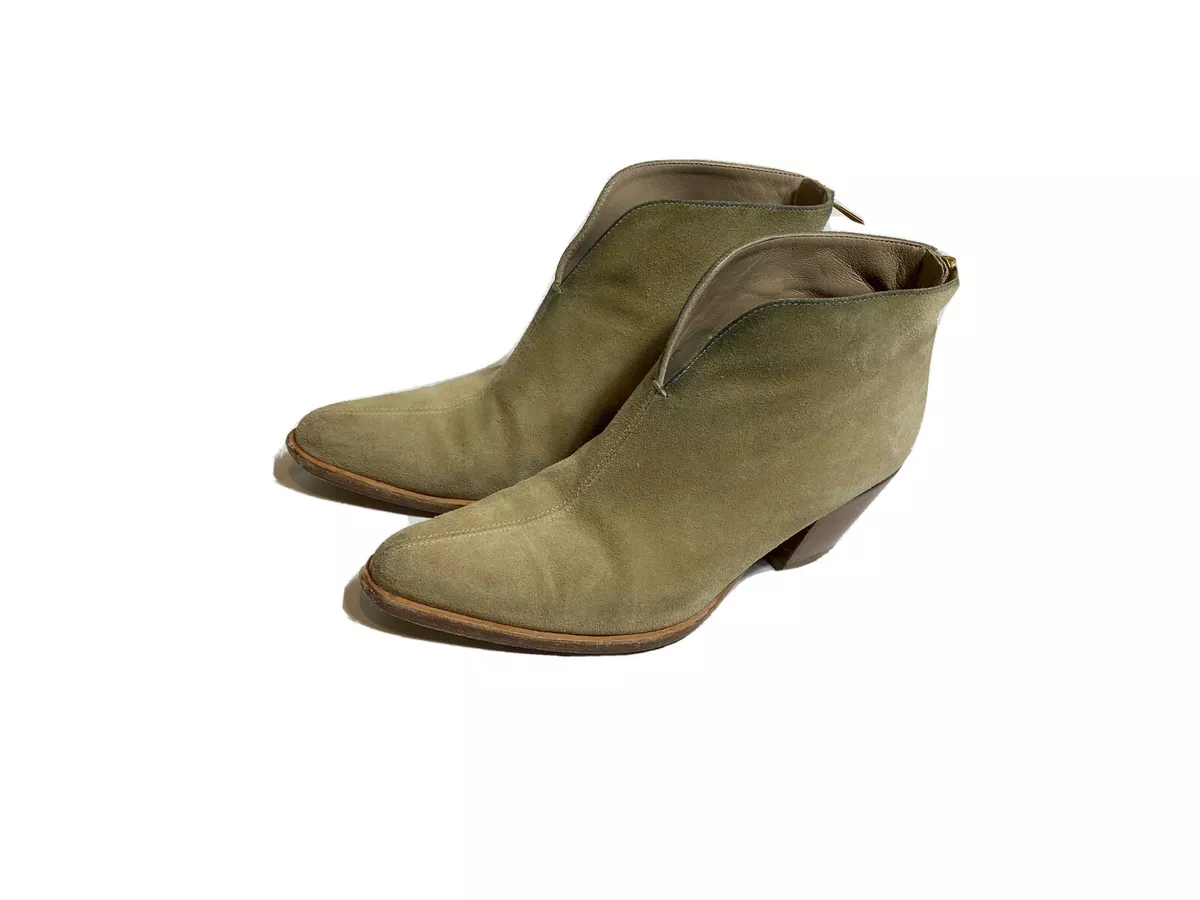 Vince Womens Havana Booties Suede Boots Size 7.5 Cashew Leather Notch Shoes