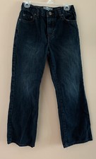 childrens place boys size 8 boot cut adjustable waist dark blue jeans