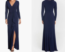 Betsy Adam Long Sleeve Ruffles Gown Size: 6
