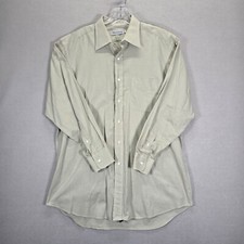 Bullock & Jones Woven Long Sleeve Button Up Shirt Mens Size 16 Made in USA Gree