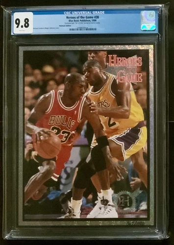 1996 Heroes Of The Game #38 Platinum Michael Jordan Magic Johnson CGC 9.8