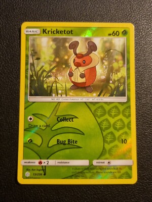REVERSE HOLO Pokemon Sun & Moon Cosmic Eclipse TCG Card Kricketot 13/236