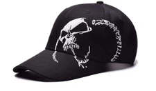 New Skelton Skull Steampunk Embroidery Black Cap Hat Baseball Outdoor