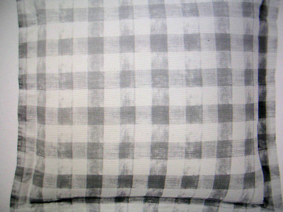 POTTERYBARN FOUNDATIONS RHETT CHECK SHAM PAIR STD SIZE GRAY 85% COTTON 15% LINEN