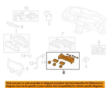 Used A/C Selector Switch fits: 2008 Honda Accord Cpe w/o navigation US market EX