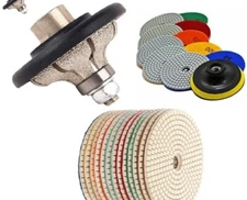 1 1/4" Ogee Bullnose Diamond Router Bit 6" Polishing Pad 8 Granite Concrete Edge