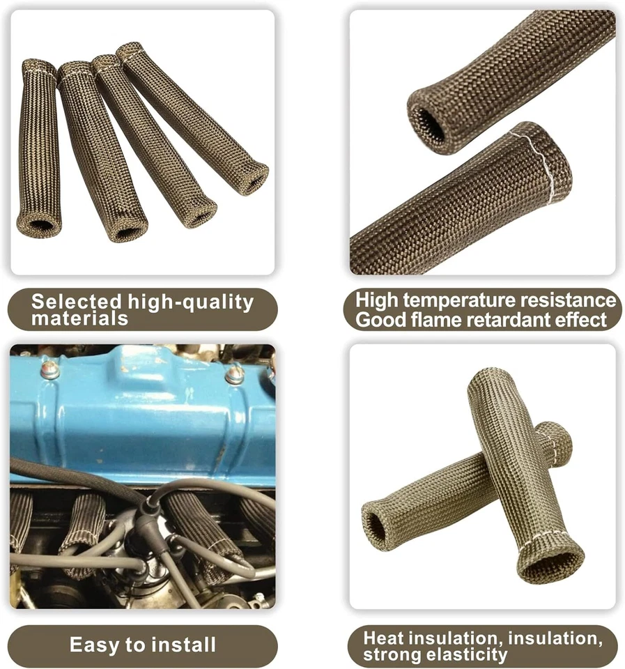 Botas de alambre de bujía protección térmica funda aislante protector térmico cubierta envoltura Foto 4 de 4