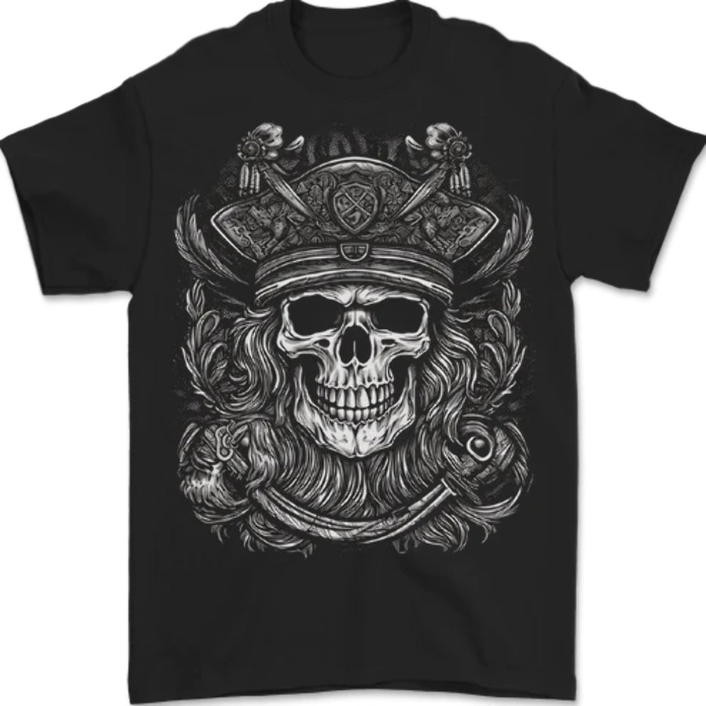A Fantasy Pirate Skull Mens T-Shirt 100% Cotton
