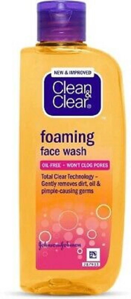 2x Clean & Clear Foaming Face Wash Oil Free Clog Pores Dirt 20ml
