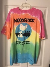Woodstock Music Festival Liquid Blue Tie Dye T Shirt XXL