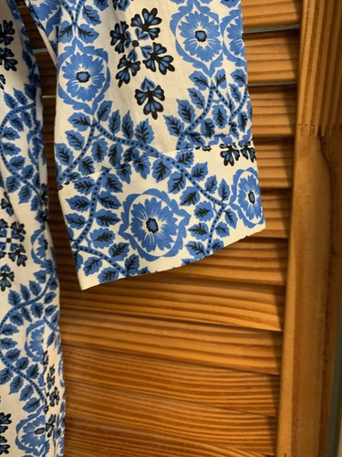 ZARA WOMENS BELTED LONG SLEEVES PRINTED TUNIC DRESS SIZE S Blue - Picture 4 of 8