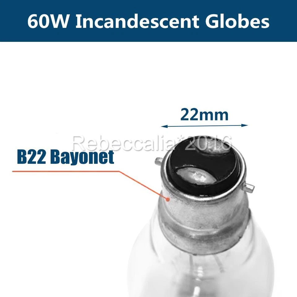 40pcs 60W Incandescent Light Globes Bulbs B22 Bayonet Warm White Dimmable NEW - image 3 of 4