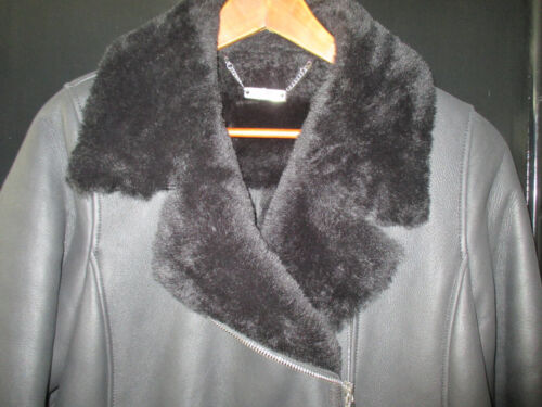 BRIAN RENNIE, schwarze Lammfelljacke im Bikerstil, Gr. 38 - Bild 2 von 10