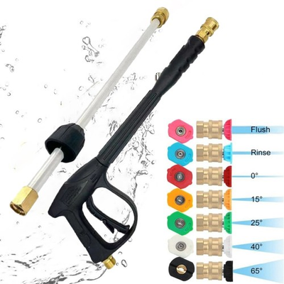 #ad 5800PSI High Pressure Car Power Washer Spray Gun Wand Lance w 7 Nozzle Tips Kits $15.99