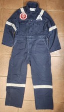 Vintage 80s Union Made Euclid Vidaro Coveralls 40S Long Blue Workwear W/ Patches