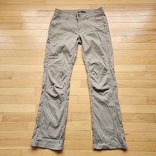 prAna Halle Pants Womens 6 Khaki Stretch Nylon Hiking Roll Up Outdoor Travel