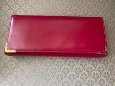 Vtg Red Patent Leather Clutch Purse Snap Closure -1940-50