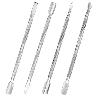 4 Stücke Nagelhautschieber Edelstahl Nagelhautschieber Profi Nagelschieber Gel N