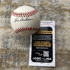 Lou Boudreau Indians Signed AL Bobby Brown Baseball JSA Toned HOFER