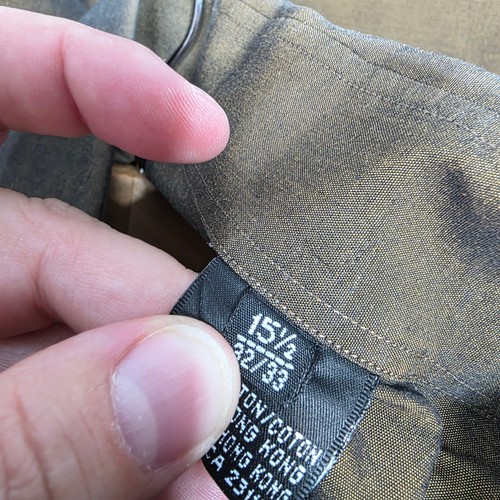Camicia Hugo Boss marrone iridescente cotone con bottoni taglia med - Foto 4 di 7