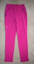 New Womens Barco Unify Scrub Pants XS Tall Magenta Rush Slim Leg Cargo