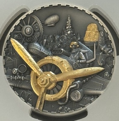 2025 3 Oz .9999 Silver Cook Islands $20 Steampunk - Aviation PCGS