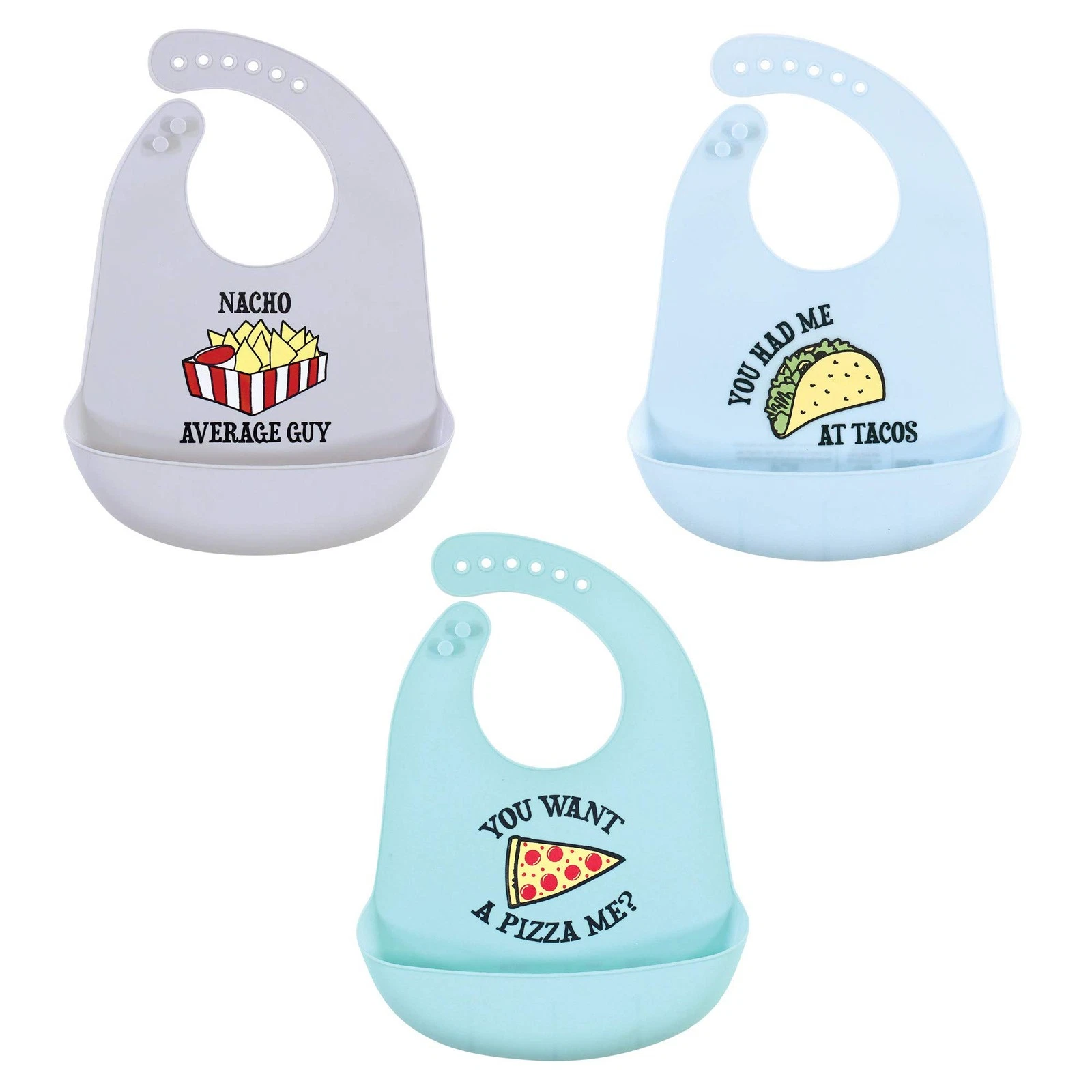 Unisex Baby Silicone Bibs, Fast Food, One Size