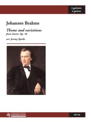 Theme and variations 18 Score and parts 4 guitars Brahms from Sextet Les Édition