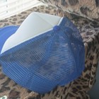 Teens Blue & White Solid Mesh Back Trucker Hat Cap Size 6 3/4 — photo 1