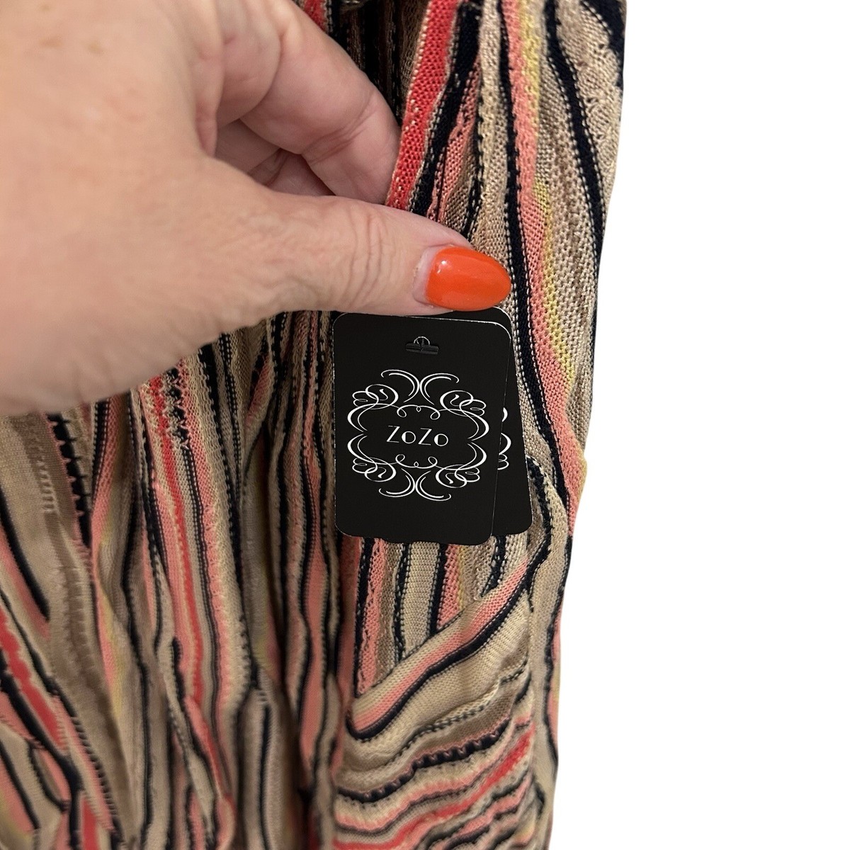 ZoZo Tunic Sweater Cardigan Multicolor Bohemian Women's Size L NWT