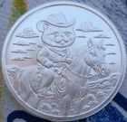 1 oz. COWBOY CAT Purrfectly Silver Series round .999 fine silver