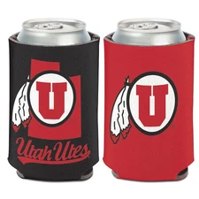 UTAH UTES STATE SHAPE 2 SIDED DESIGN CAN HOLDER NEW WINCRAFT