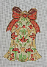 Hand-painted Needlepoint Canvas, Christmas Bell, 18" mesh, NEW