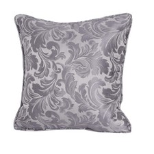 Image of Buckingham Traditional Damask Design Pencil Pleat Lined Curtains in Grey Sundour