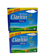 2X! C laritin 24hr Non-drowsy Allergy Tablet 10mg 40 Count EXP 08/2026