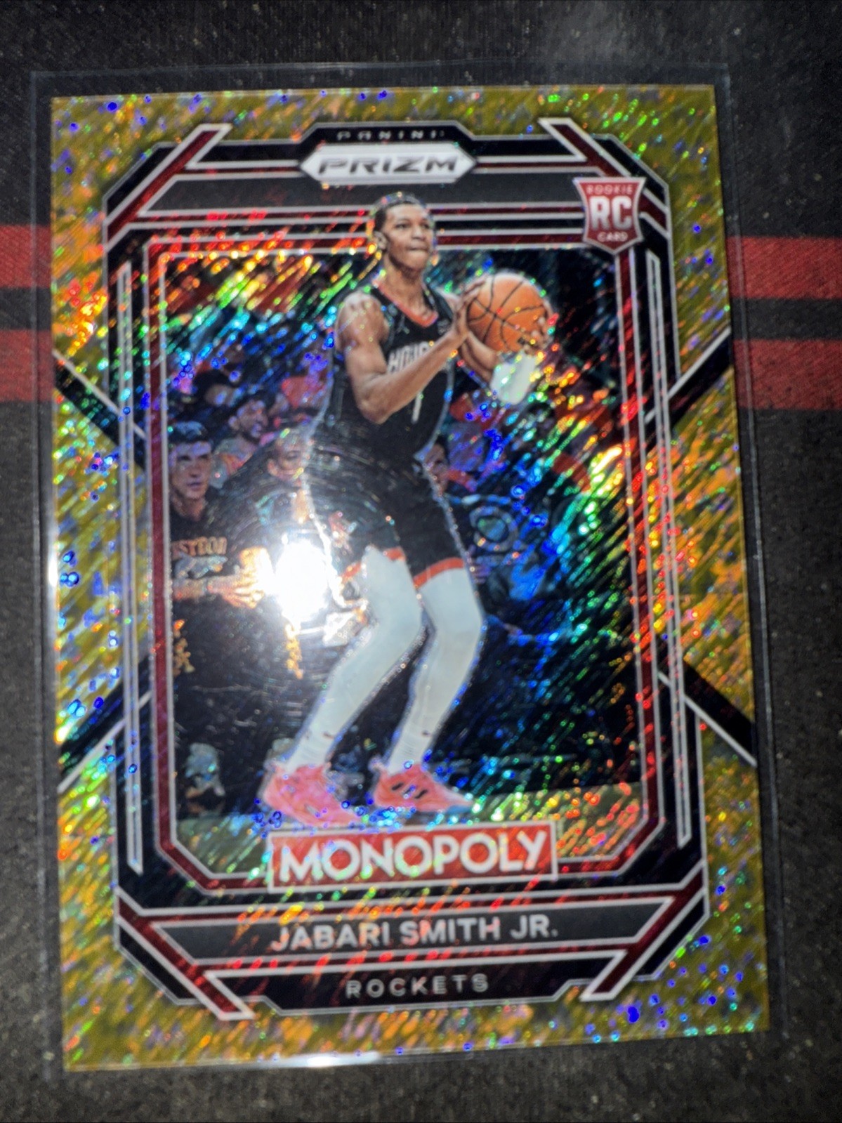 Jabari Smith Jr. 2022 Prizm Monopoly Gold Money Shimmer /500 #32 RC Rockets