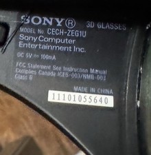 Sony CECH-ZEG1U Active 3D Glasses Compatible ...